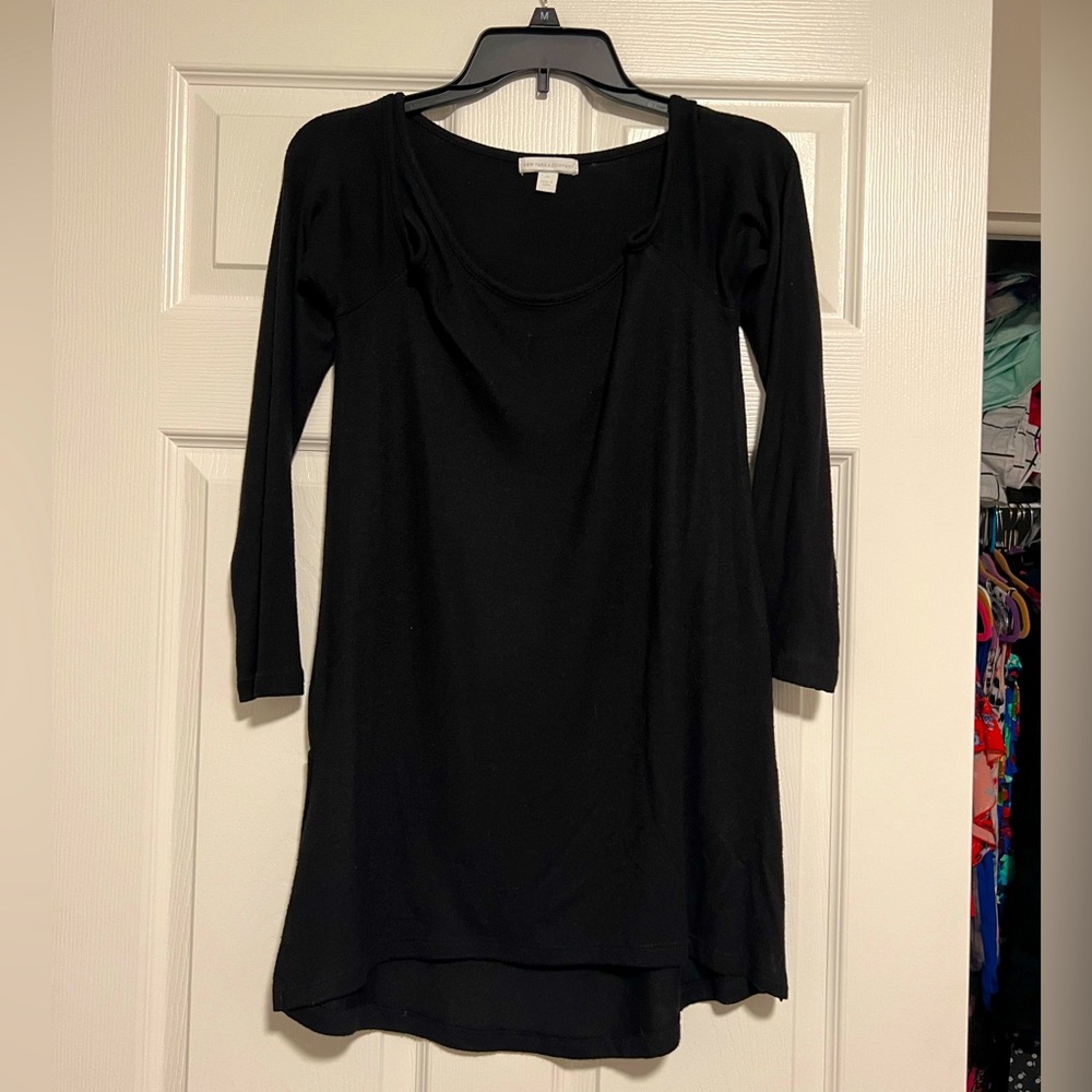 NWOT Black open shoulder long sleeve dress
